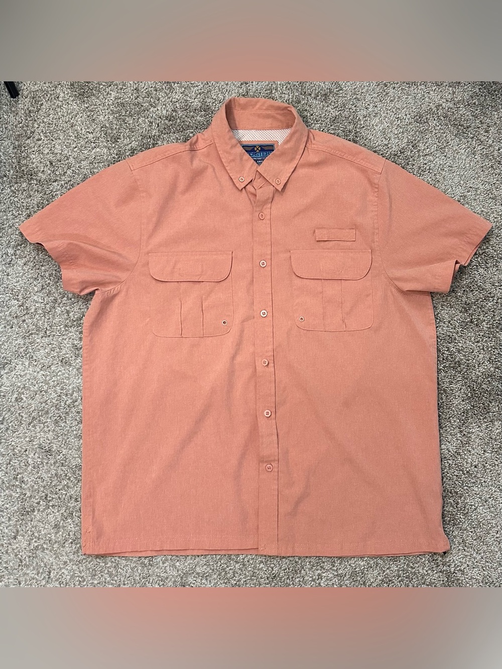 Xcaster Men’s Coral UPF+sunprotection Fishing Shirt Size XL